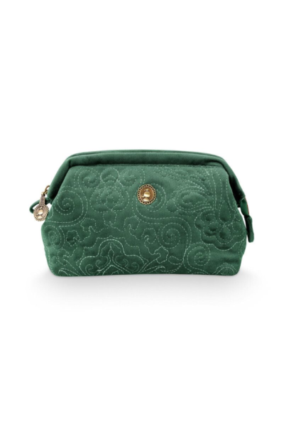 PIP Coco Cosmetic Purse Small Velvet Quiltey Days Green