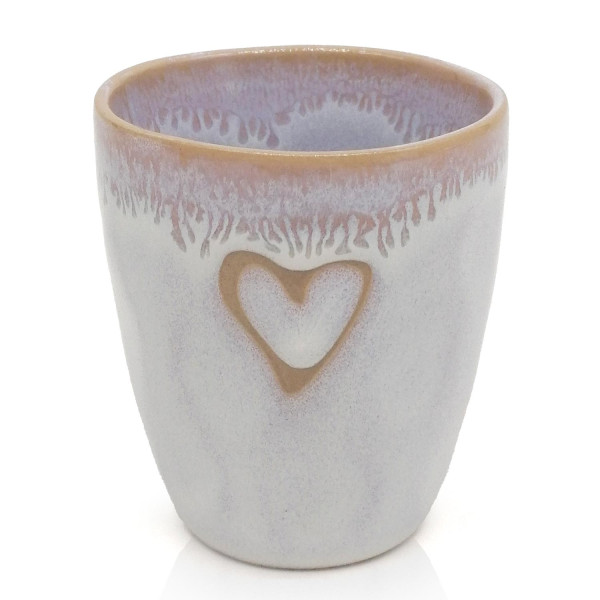 Stoneware Kerze türkis im Espressobecher