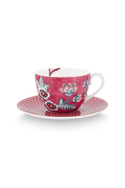 PIP Cappuccinotasse Flower Festival dark pink