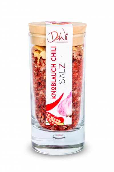 DeWi Knoblauch Chili Salz Korkenglas