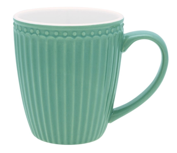 Greengate Becher Alice mit Henkel dusty green