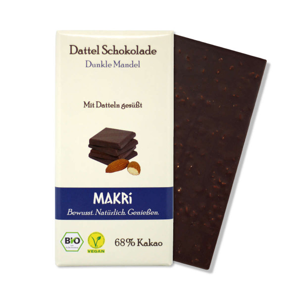 MAKRI Dunkle Mandel BIO 68% Dattel Schokolade